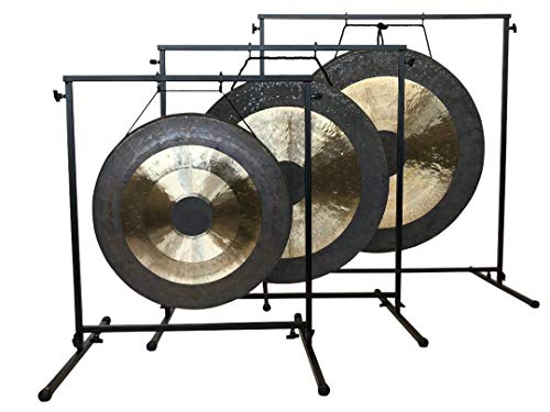 The Gong Shop Handcrafted Chinese Gong Set – Rich Wash & Deep Resonant Tones for Meditation, Sound Healing, Yoga or Home Decor (36” Chau Gong with Stand & Mallet)