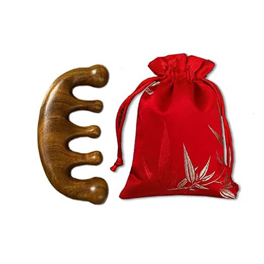 MURTYINL Pente de massagem de madeira, feito à mão, sândalo natural, pente de madeira com dentes largos, antiestático para cabeça, pescoço, couro cabeludo, escova de bolso espessa, presente para