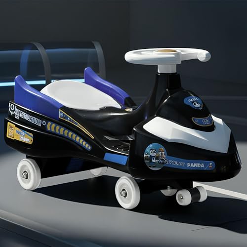 Image of StarAndDaisy Panda Baby Swing /Magic Car for Kids Toys for 2-5 Years boy, with LED Light & Music, Backrest seat, 360 Swivel Steering Twister Ride-on /car Toy with Smoke & Water Injection -Black