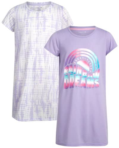 Rene Rofe Girls' Pajamas - Short Sleeve Sleep Shirt Nightgown (2 Pack), Size 14/16, Lavender Dream #TOP25
