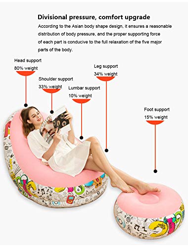 Sofá inflable engrosado de alta resistencia con reposapiés azul 7