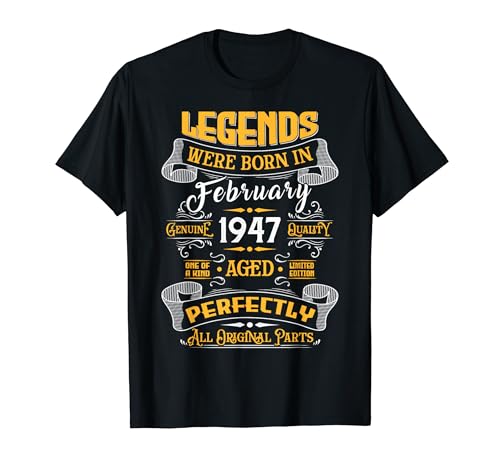 Legend February 1947 Vintage 79th Birthday Tees Made in 1947 T�V���c