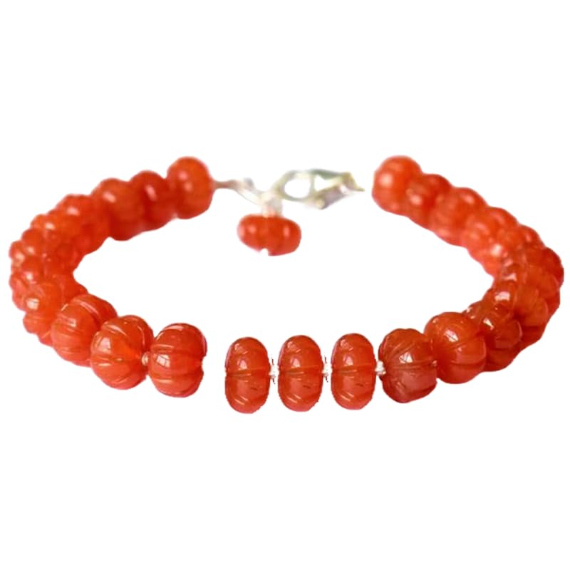 Bracelet en cornaline citrouille LKBEADS accessoire elegant pour sublimer vos tenues
