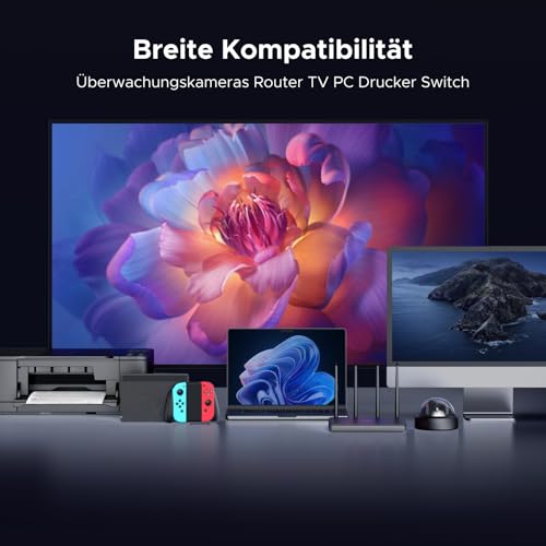 UGREEN 10Gbps RJ45 Kupplung POE LAN Kabel Verlängerung LAN Verbinder Netzwerkkabel Verbinder Unterstützen POE mit Abschirmfunktion kompatibel Cat7/ Cat6/ Cat5e/ Cat5（Schwarz-2 Stück）