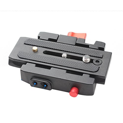 Image of SHOPEE Universal Quick Release Camera Adapter Mount System with Slide Plate with 1 /4 inch and 3 /8 inch Screws for Benro, Manfrotto & Other Professional Tripods (Quick Release Plate)