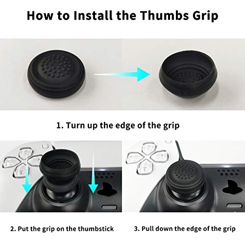 Extremerate Playvital Guardian Edition Midnight Blue Ergonomic Soft Anti-Slip Controller Silicone Case Cover For Ps5, Rubber Protector Skins With Black Joystick Caps For Ps5 Controller #TOP4