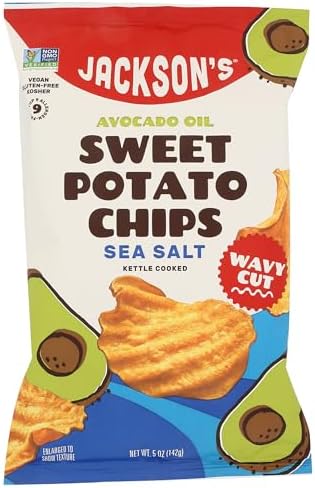 Jackson's Chips, Sea Salt Avocado Oil Sweet Potato Chips, 5 Ounce