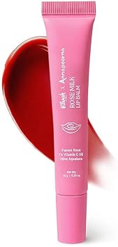 Vilvah Rose Milk Lip Balm | Natural Lip Moisturizer | Shea Butter & Cold-Pressed Oils | Soft Pink Tint | For Dry & Chapped Lips