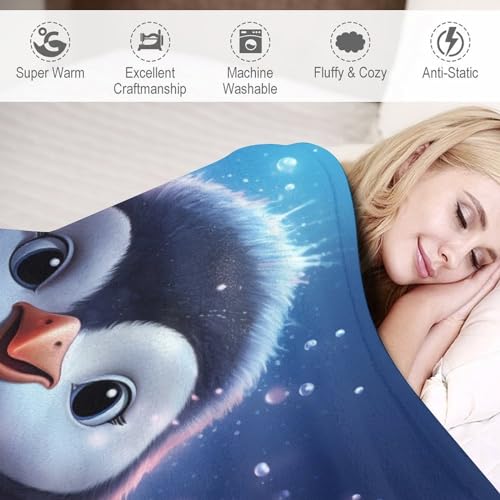 Couverture Plaid Pingouin en Flannel Douillette 130x180cm - 4