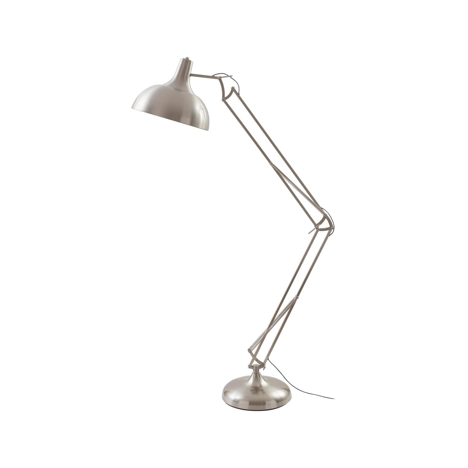 Lindby Silver, Black Floor Lamp Leia (Modern) In Silver Made Of Metal For E.g. Living Room & Dining (1 Light Source, E27) From Standard