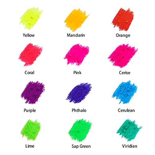 Mont Marte Fluoro Oil Pastels Signature 12 peças, 12 cores sortidas, conjunto vibrante pastel a óleo