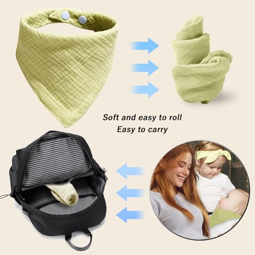 Muslin Baby Bibs 8 Pack Baby Bandana Drool Bibs for Boys Girls Soft Cotton Drooling & Teething Bibs,Unisex4