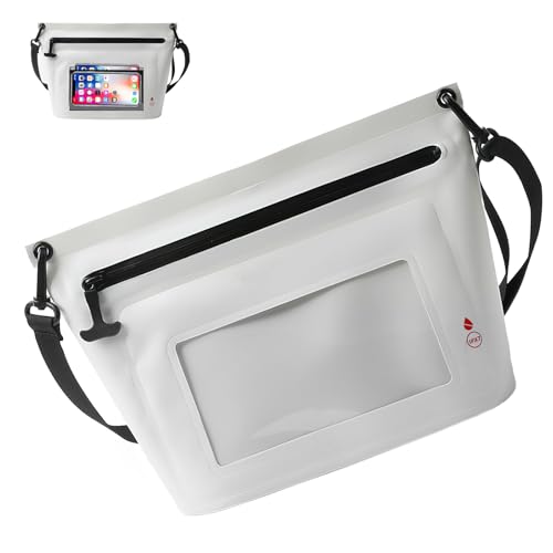 Dwafill Wasserdichte Beutel Schwimmen 6L Wasserfest Tasche Wasserfeste Bauchtasche für Surfen Flusssuche Rafting Klettern Wandern Erkunden (Weiß)