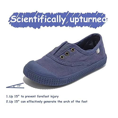 Kids Canvas Shoes Girls Boys Elastic Sneakers Slip on Tennis Shoes Soft Lightweight Footwear for Walking Running3