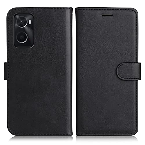 DENDICO Funda para OPPO A96 4G / OPPO A76 4G / OPPO A36 4G / Realme 9i, Billetera Carcasa de Piel PU con Ranuras para Tarjetas, Magnético Funda para OPPO A96 4G / Realme 9i, Negro