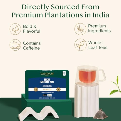 Image of VAHDAM High Mountain Oolong Teabags(30 Count)High Grown, In Pyramid Teabags