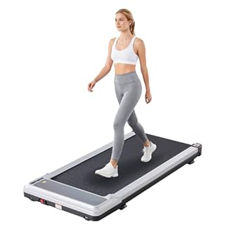 Sweetcrispy Compact Armless Treadmill for Small Spaces, Quiet Under-Desk Walking Pad, Slim & Portable Design for Home Office Workouts, Ideal for Apartments and Work-from-Home Fitness, Silvery