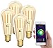 Produktbild Luminea Home Control LED Lampen E27: 4er-Set LED-Filament-Lampen, komp. zu Alexa & Google Assistant, 2200 K (LED WLAN)