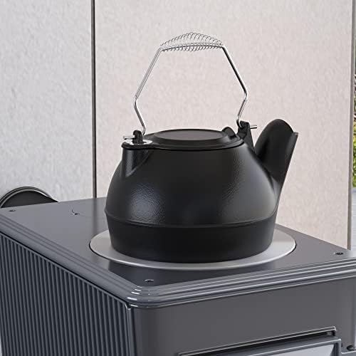 Fire Beauty Humidifying Iron Kettle，Stove Humidifier，Wood Stove Kettle，Cast Iron，Chrome handle - Thumbnail 4