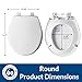 Mayfair Collins Slow Close Toilet Seat, Durable Plastic Seat with Extra Stability Bumpers and Secure Hinges, Made in USA, Round, White