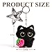 HONYJOOM Cute Bag Charm Plush Cat Keychain with Pink Strawberry Accessories, Black Cat Key Chain Gifts for Women Handbags Backpacks Purse Charm