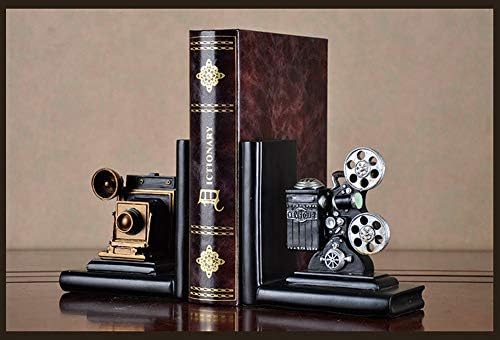 E-isata Shelf Book Ends Camera Movie Projector Bookends Heavy Vintage Storage Hipster Office Study CDs DVDs Travel Exploration Gifts Decoration Organiser