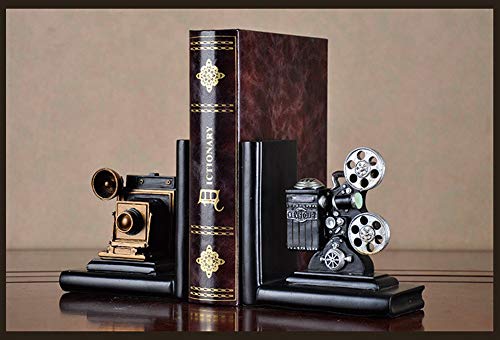 Isoto Shelf Book Ends Camera Movie Projector Bookends Heavy Vintage Storage Hipster Office Study Cds Dvds Travel Exploration Gifts Decoration Organiser #TOP5