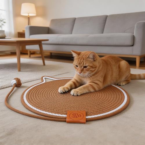 Tapis griffoir chat en corde de coton tressée de qualité