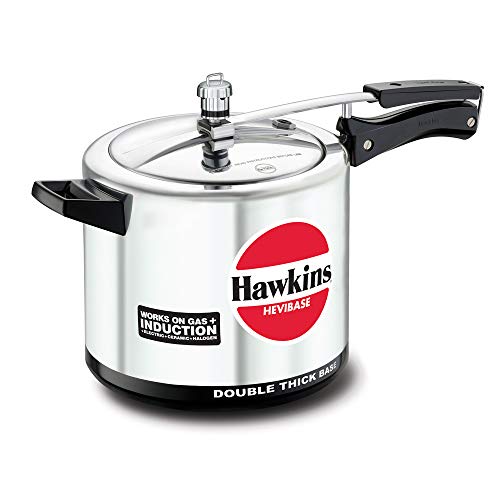 Hawkins Hevibase Induction Compatible Pressure Cooker, 6.5 Litre, Silver (IH65)