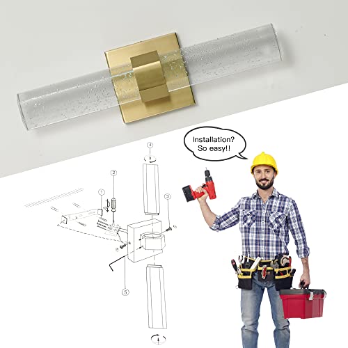 Epinl Bathroom Sconce Wall Lighting - Modern Gold Wall Sconce Crystal Wall Light 3000K Led Wall Mount Light Vertical And Horizontal Bathroom Vanity Light Fixture For Living Room Bedroom #TOP4