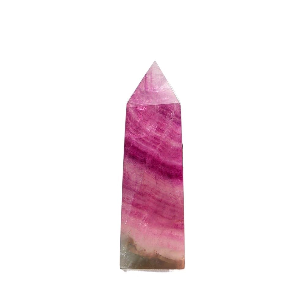 KJEBVHIRS Watermelon Fluorite Tetrahedral Column Colored Fluorite Crystal Tower Home Decoration Ornaments (Size : 10-12cm)