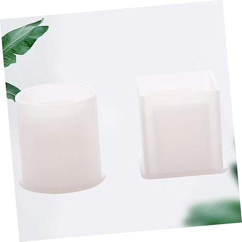 Miniatura 4 de EXCEART 2 juegos de moldes para floreros de plantas moldes de silicona redondos de silicona Florero cuadrado Jarrón de hormigón redondo Jarrón