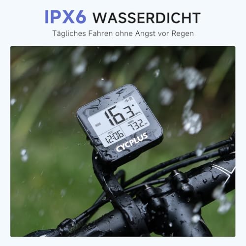 CYCPLUS GPS Fahrradcomputer Drahtlose Fahrradtacho Radcomputer IPX6 Wasserdichter Kilometerzähler...