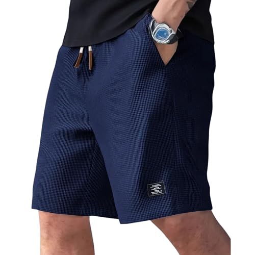 Image of FABRIPPLE Men's Slim Fit Knitted Short for Summer | Stretchable Fabric | Breathable & Lightweight | Casual Lounge Short with Elastic Waistband & Drawstring
