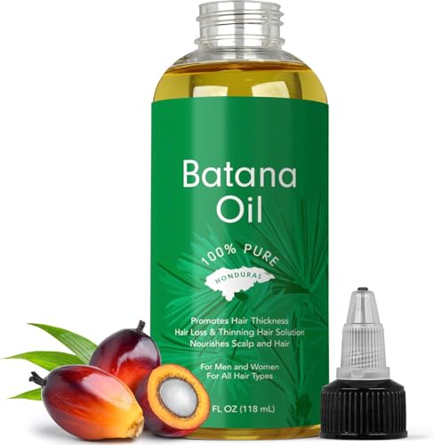 Batana Oil for Hair Growth - 100% Pure & Natural Raw Batana Oil from Honduras - For Thicker & Stronger Hair - 4 FL OZ