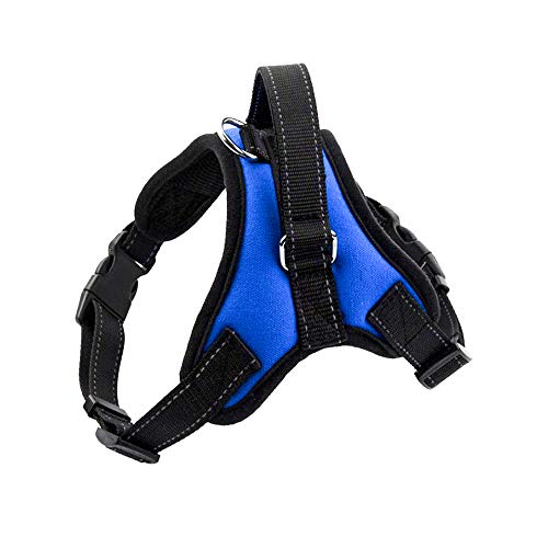 HanDingSM Sin tirones Arnés de Perro,Arnés de Perro Oxford Nylon Durable Estilo de Silla de Montar para, Power Harness (L, Azul)