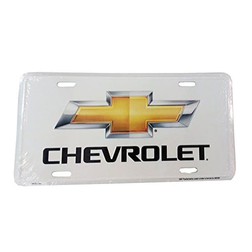 Chevy Bow Tie Logo License Plate (White)