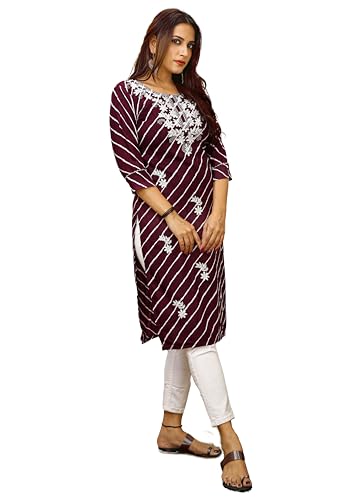 Haut Kurta brodé Chikankari en coton haut de gamme avec finitions Hakoba