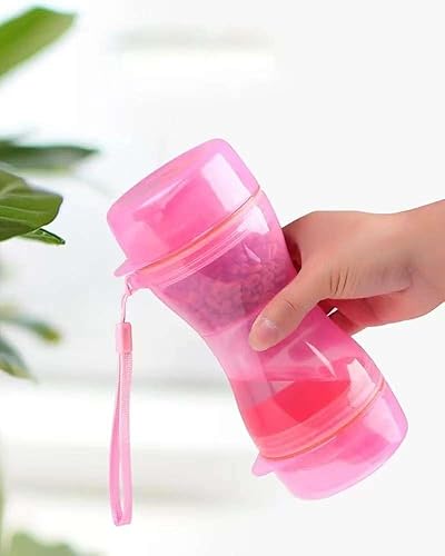 Miniatura 3 de Botella de agua portátil 2 en 1 para perros con contenedor de alimentos, dispensador de agua de viaje para mascotas, cuenco de agua de viaje para