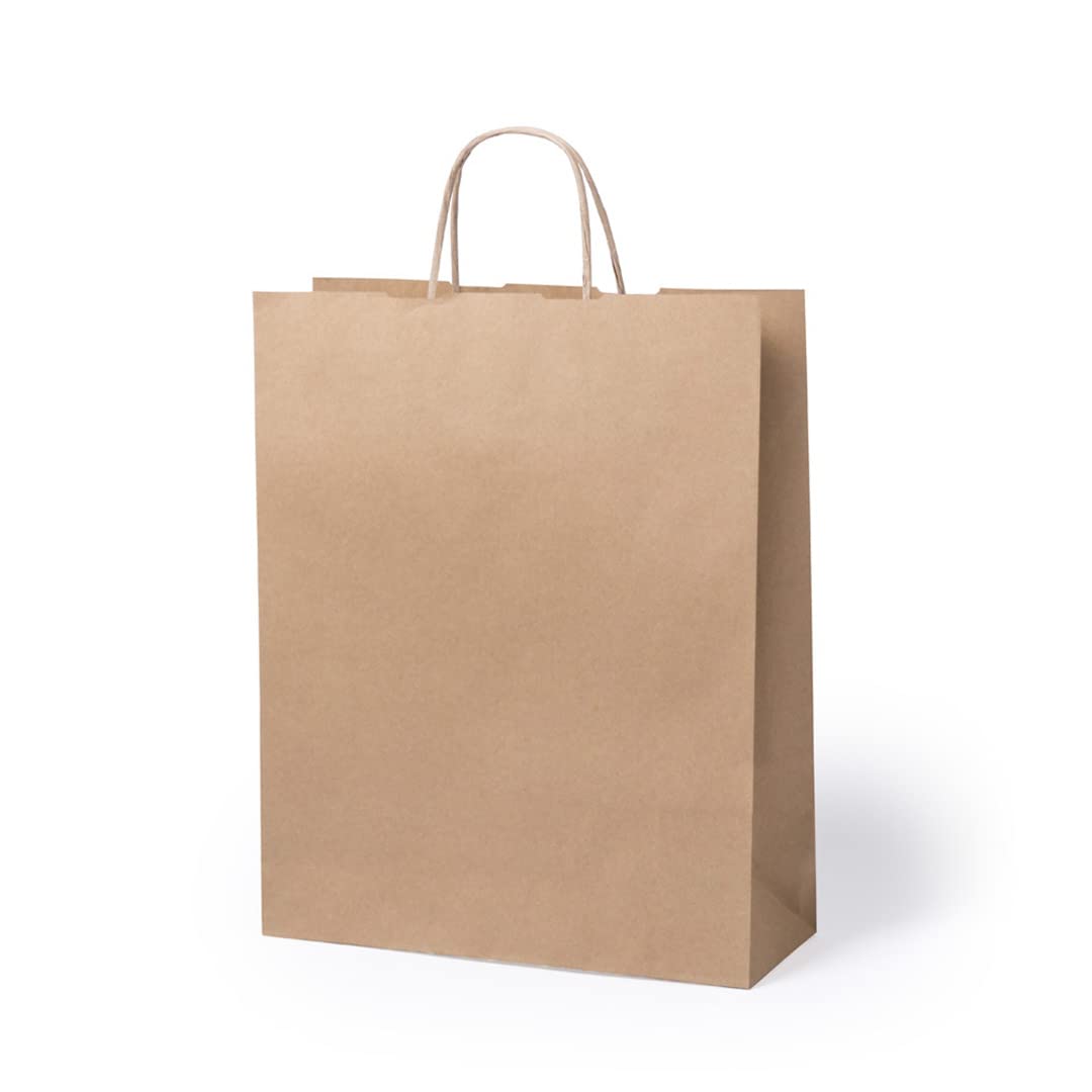 Bolsas para regalos, bolsas de papel kraft con asas, bolsas para regalar en diferentes tamaños, bolsas de papel para tiendas y comercios (32 x 41 x 11 cm, 200 Bolsas)