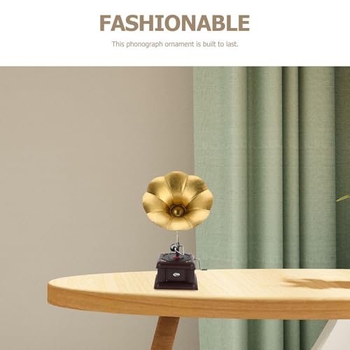 Tourne-disque nostalgique avec mecanisme manuel pour decoration vintage fer - 4