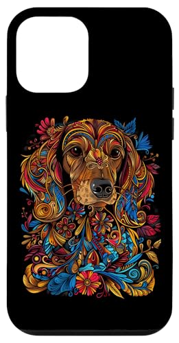 Bassotto Fiori Motivo Floreale Wiener Dog Lover Custodia per iPhone 12 mini