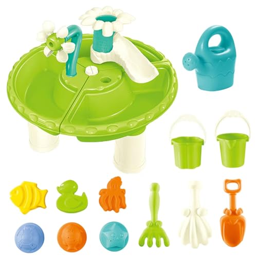 Jorzer Mesa de Arena y Mesa de Agua 4 en 1 Niños para niños pequeños, 13 Piezas/Set Safe Plastic Outdoor Sand Desk, Sandbox Tablas para Summer Backyard Park Beach Jugando Juguetes Ronda.