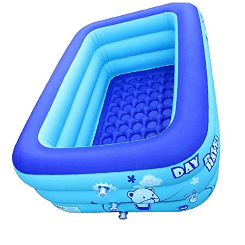 Planschbecken, Familie Rechteckig Inflatable Pool, Blow Up Kid Pools Hartplastik-Pool-Spielzeug, Klein Pool für Gärten im Freien Hinterhof 120x80x50cm Cover