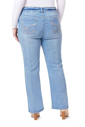 Image of WallFlower Luscious Curvy Bootcut Jeans for Women, Mid-Rise Insta Stretch Denim, Size-Inclusive Juniors Jeans
