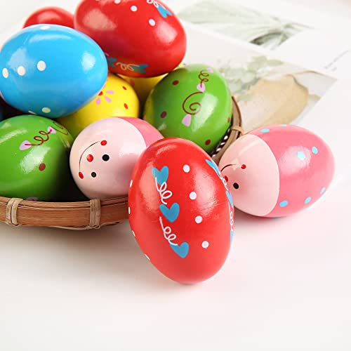 6Pcs Wooden Egg Shakers Hand Musical Maracas Percussion Instruments - Image 6