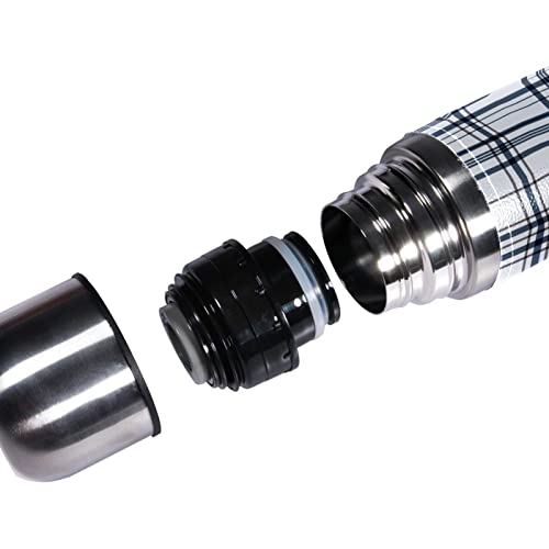 Insulated Water Bottle Stainless Steel Water Bottles Metal Water Bottle, Plaid Black White #TOP3