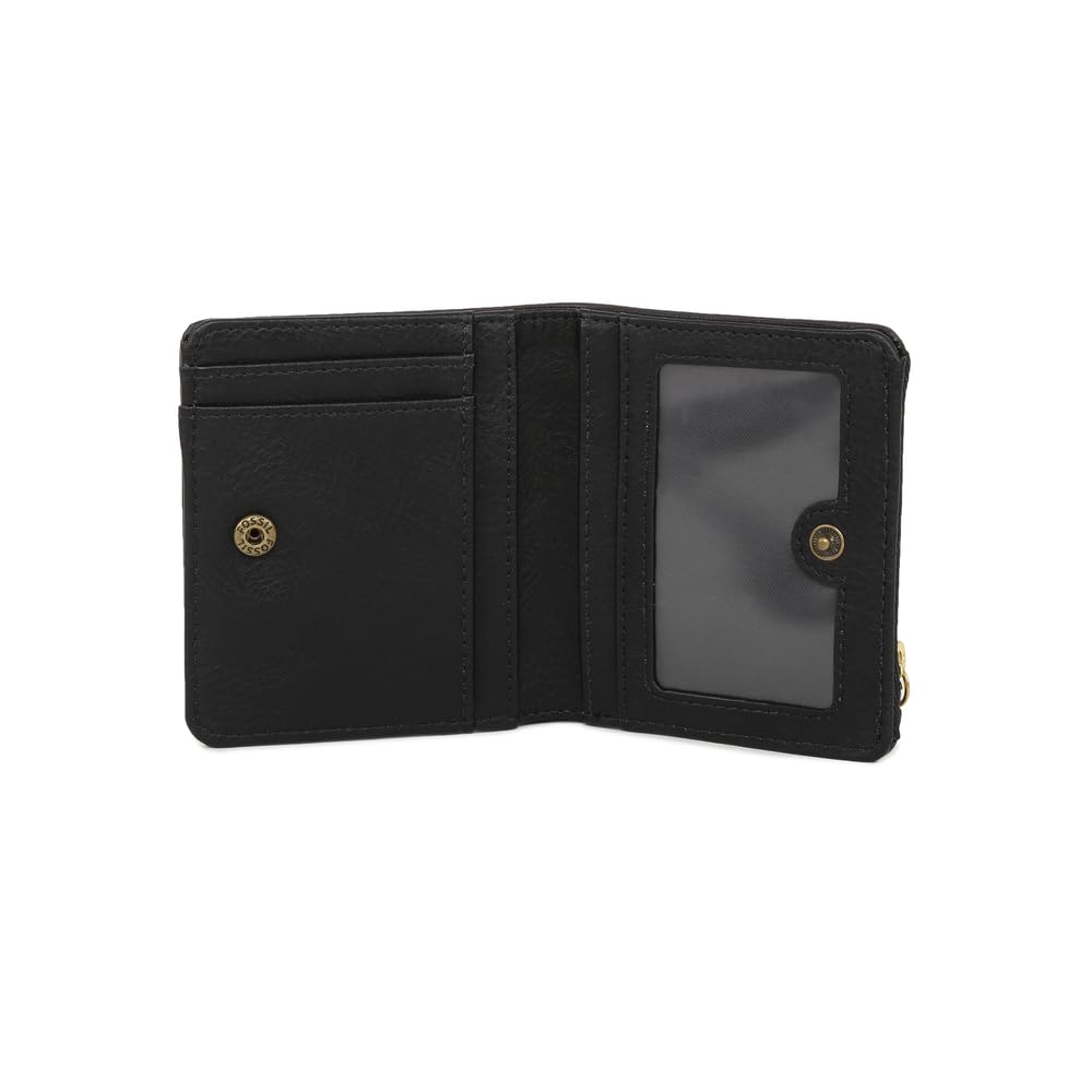 Fossil Zegarek damski Logan Small RFID Bifold portfel 10,2 cm dł. x 2,5 cm szer. x 8,9 cm wys, czarny, 10.16 cm x 2.54 cm x 8.89 cm
