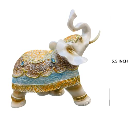 Image of AUGEN Polyresin Elephant Idol Statue Showpiece for Home Decor Decoration and Gifting (1 Piece,7145C2)-B