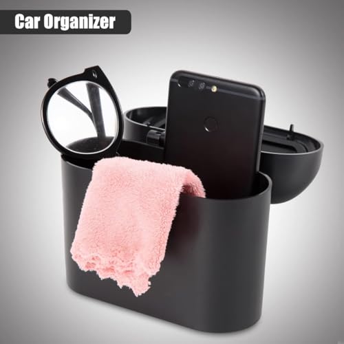 Image of Car Trash Can with Lid, 2 Pack - Includes Waterproof Trash Bin, Car Organization, Trashcan, Car Storage, 6 Leak-Proof Bags, Hooks & Purse Accessories